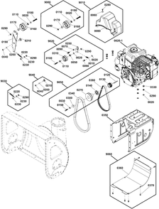 Engine And Frame Group Diagram and Parts List for 1024L (1697439-00)(2021) Briggs and Stratton Snow Blower